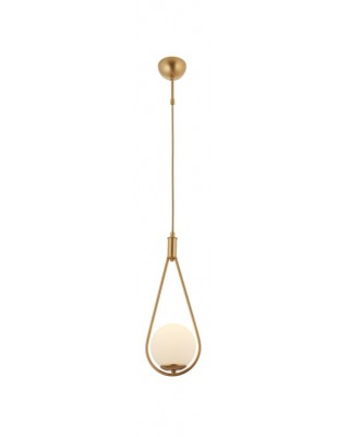 METAL and OPAL GLASS CHROME AND GOLD CHANDELIER 20 CM DIAMETER LOAD: 120 CM